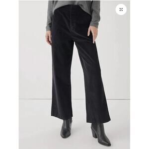 Pact Black Organic Corduroy Palazzo Pants High Rise Wide Leg Retro Size Small